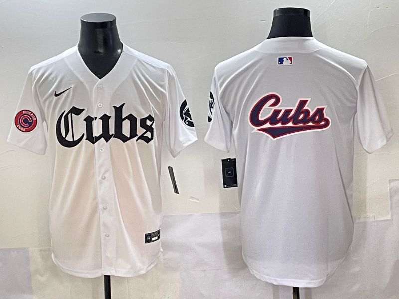Men 2025 Chicago Cubs Blank White Five generations Joint Name Nike MLB Jersey style 11